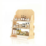 SU42 Tufetto Pro-Sergileme: 3 Katlı Ahşap Ticari Ürün Teşhir Standı & Mağaza İçi Satış Destekleyici resmi