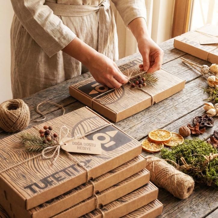 Tufetto ahşap hediye kutusu